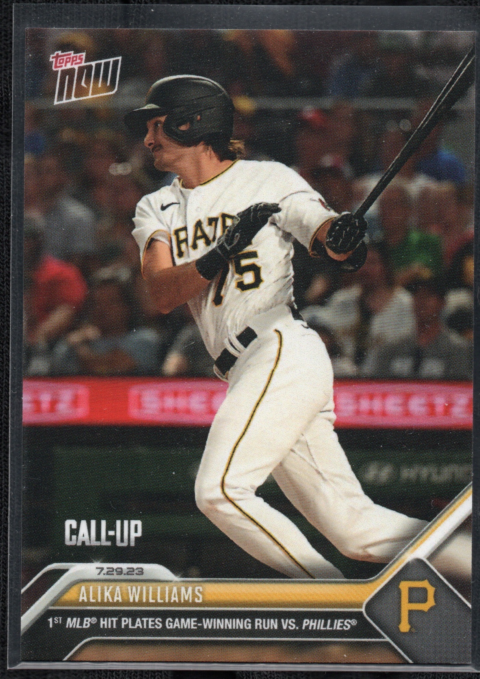 2023 Topps Now #631 Alika Williams Pirates First MLB Hit Drives In The Winner