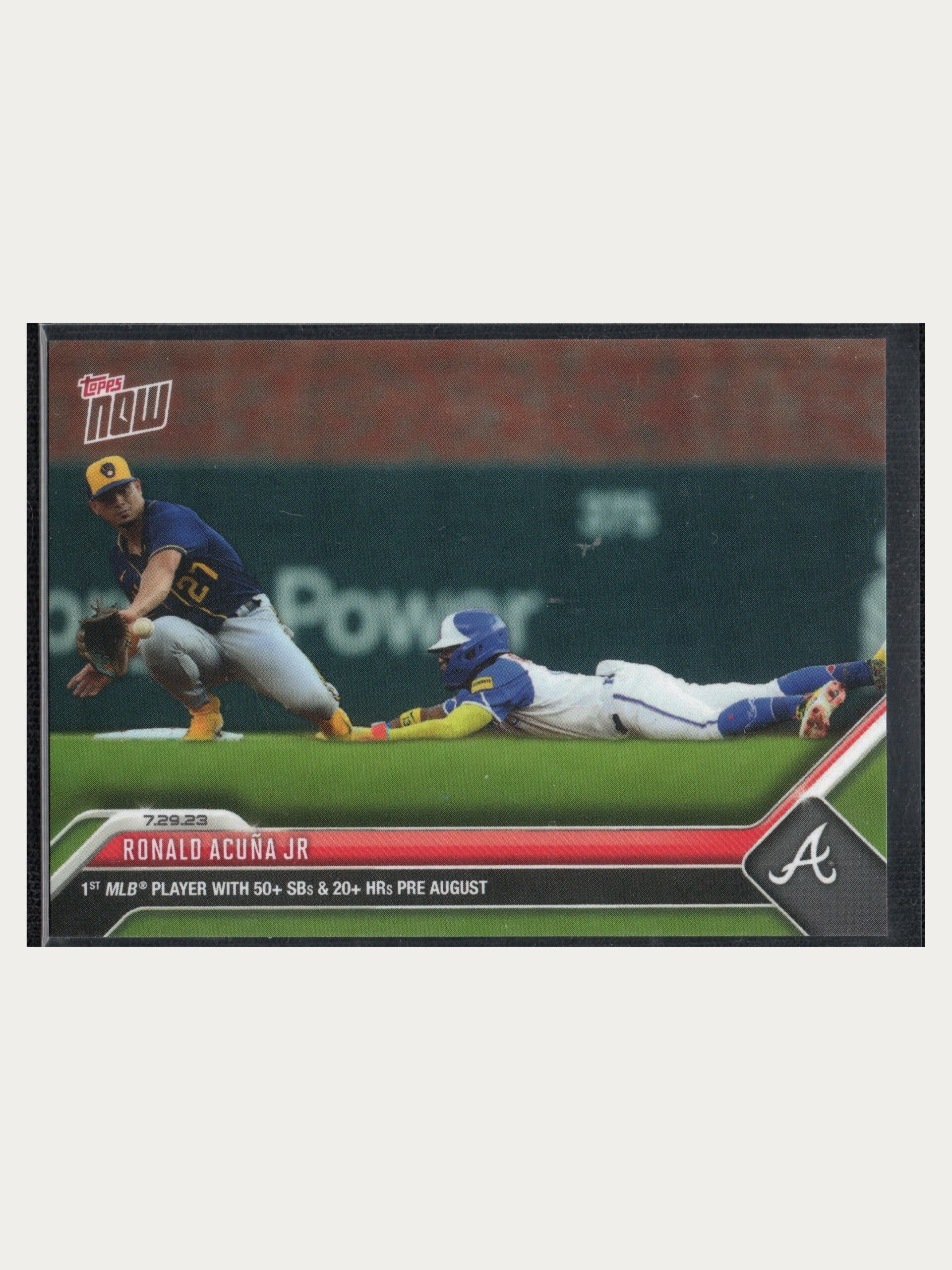 2023 Topps Now #633 Ronald Acuna Jr. Braves First 50 SB / 20 HR Before August