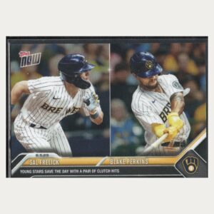 2023 Topps Now #661 Sal Frelick / Blake Perkins Brewers Young Stars Save The Day