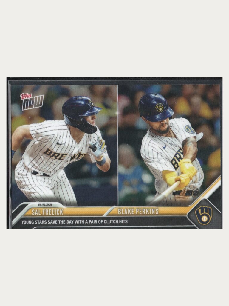 2023 Topps Now #661 Sal Frelick / Blake Perkins Brewers Young Stars Save The Day