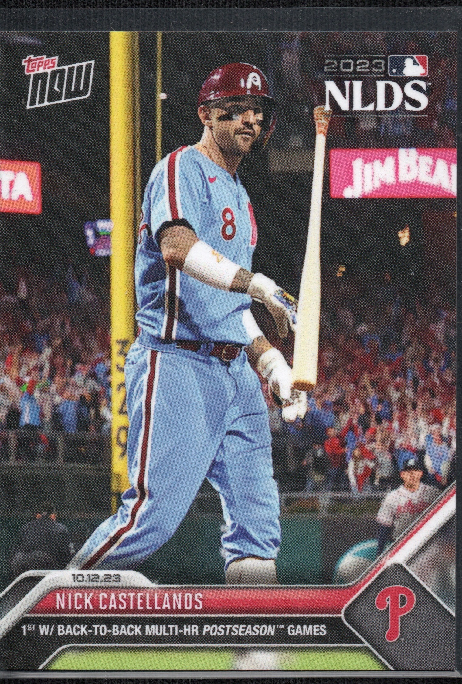 2023 Topps Now #999 Nick Castellanos Phillies First With Back-to-Back Multi-HR Postseason Games