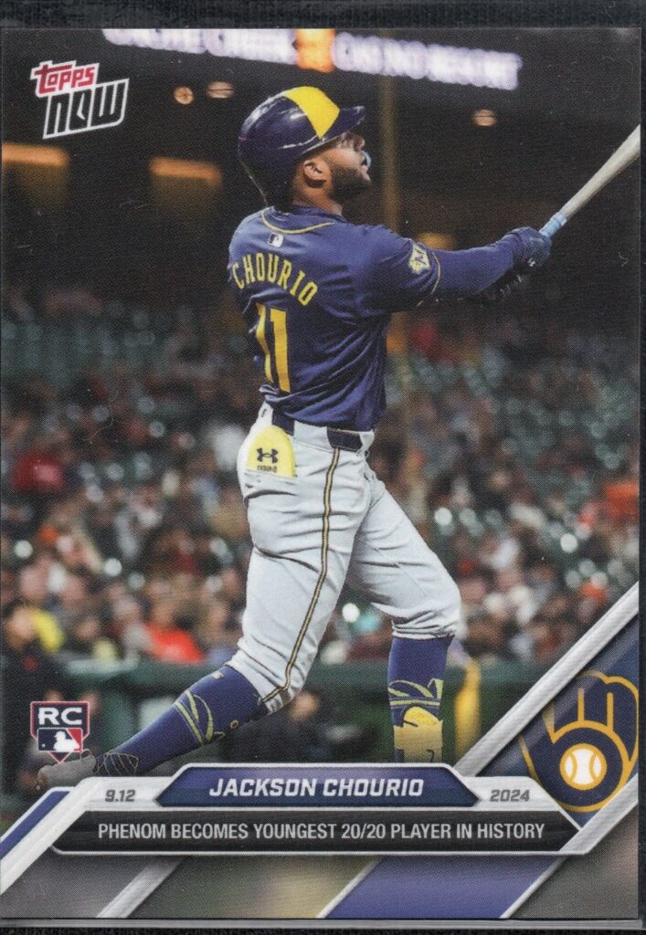 2024 Topps Now #687 Jackson Chourio RC Brewers Youngest 20/20 in MLB History