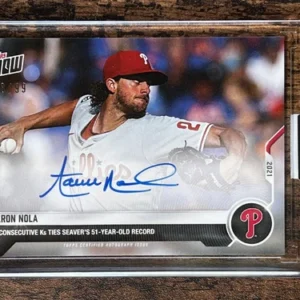 Aaron Nola Auto Ties Tom Seaver MLB Strikeout Record Topps Now 414A