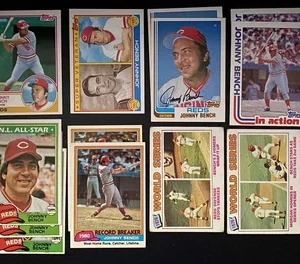 Johnny Bench 16 Card Lot Reds Topps Fleer Donruss
