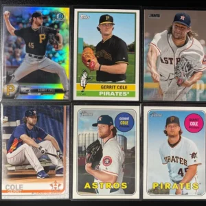 6 Lot Gerrit Cole Cards Bowman Chrome /499, Topps, Heritage, Stadium Club, SP