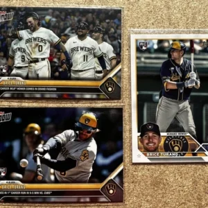 Brice Turang 2023 RC #530 Topps S1, #34, #37 Topps Now Milwaukee Brewers