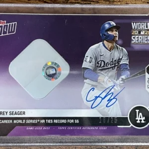 2020 Topps Now 463A Corey Seager 18/25 Auto/Base Relic WS MVP